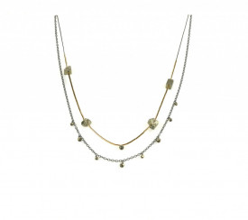 colier Supernova din gold filled de 14k/20 si argint cu pirite