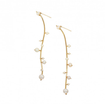 cercei cu perle de cultura albe din gold filled de 14k/20