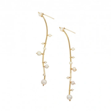 cercei cu perle de cultura albe din gold filled de 14k/20