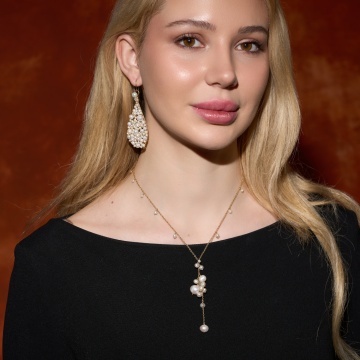 colier cu perle de cultura din gold filled de 14k/20 - Img 2
