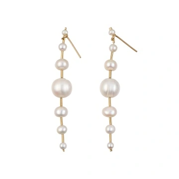 cercei cu perle de cultura si elemente din gold filled 14k/20