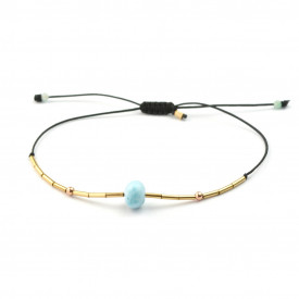 bratara ajustabila cu larimar si gold filled 14k/20