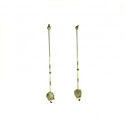 cercei Supernova cu cristal de pirita din gold filled de 14k/20 si argint 