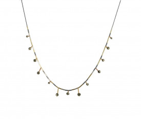 Colier in design minimalist, realizat manual din argint, gold filled de 14k/20 si pirite, Corina Mardari, moonsun project