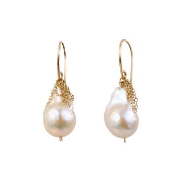 cercei cu perle Keshi din gold filled 14k/20
