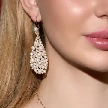 cercei statement cu perle de cultura si gold filled 14k/20 - Img 2