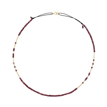 colier din gold filled de 14k/20 (aur filat) cu granate cubice