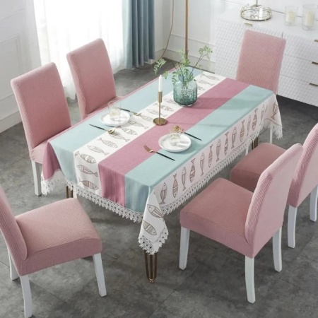 Set 6 huse elastice pentru scaune culoare Roz - Img 4
