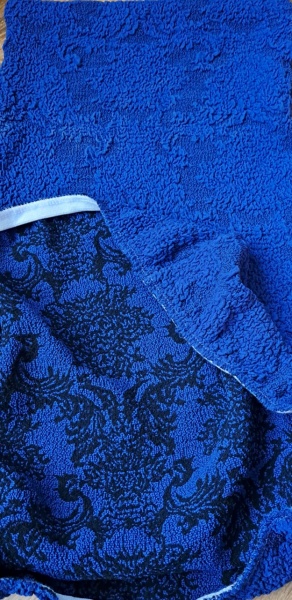 Set 6 huse elastice pentru scaune, model Jacquard Albastru - Img 3