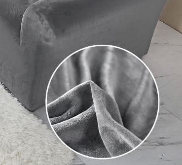 Husa elastica si catifelata pentru canapea 4 locuri + fata perna, culoare Bej - Img 2