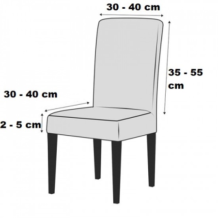 Set 6 huse elastice pentru scaune, model Jacquard, Maro deschis in dungi - Img 2