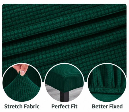 Set 6 huse elastice de scaune culoare Verde smarald - Img 3