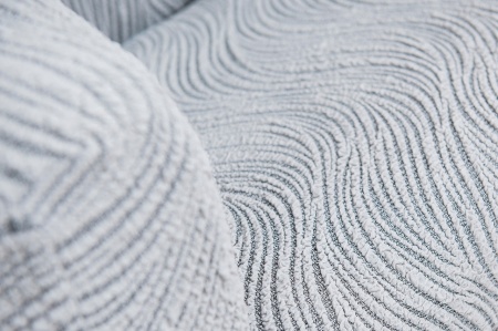 Husa elastica pentru coltar, cu volanas, model Jacquard Gri in dungi - Img 4