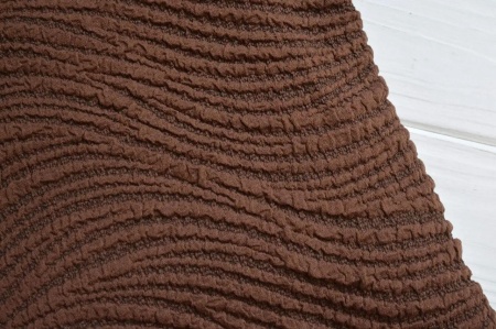 Husa elastica pentru coltar, cu volanas, model Jacquard Maro in dungi - Img 4