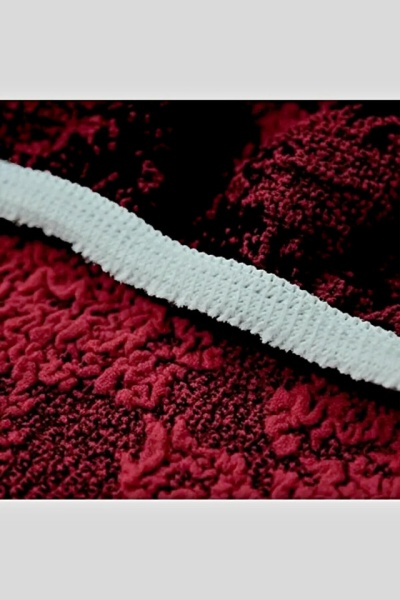 Set 6 huse elastice pentru scaune, model Jacquard, Bordo - Img 4