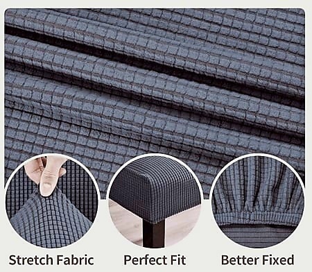 Set 6 huse elastice pentru scaune culoare Gri inchis - Img 3