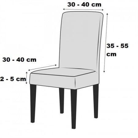 Set 6 huse elastice pentru scaune, model Jacquard, Turcoaz in dungi - Img 3
