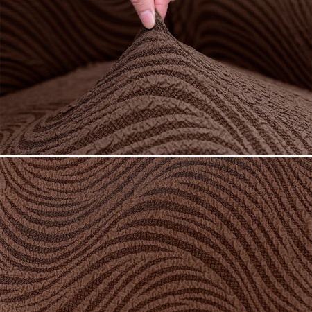 Husa elastica pentru canapea 3 locuri, fara volanas, model Jacquard Maro in dungi - Img 4