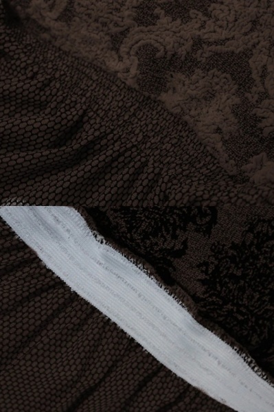 Set 6 huse elastice pentru scaune, cu volanas, model Jacquard Maro - Img 3