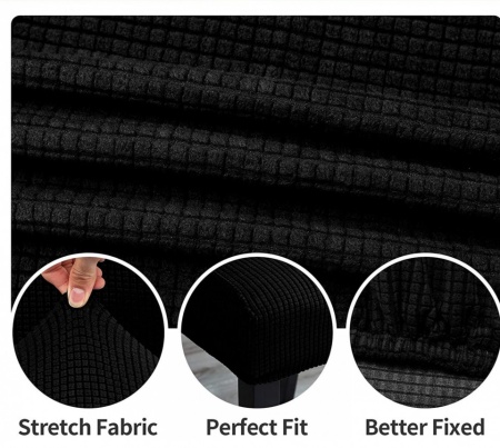 Set 6 huse elastice pentru scaune culoare Negru - Img 2