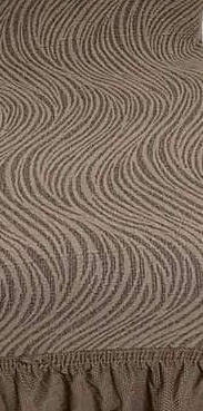 Husa elastica pentru coltar, cu volanas, model Jacquard Maro deschis in dungi - Img 4