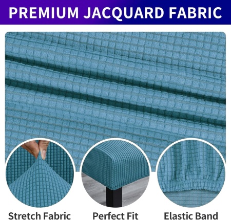 Set 6 huse elastice pentru scaune culoare Bleu - Img 3