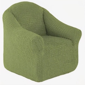 Husa elastica si creponata pentru fotoliu, fara volanas, culoare Verde