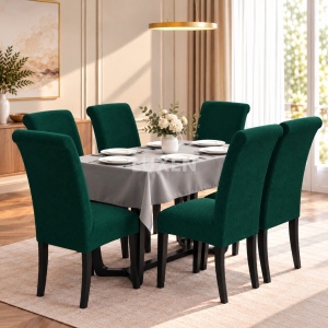 Set 6 huse elastice de scaune culoare Verde smarald