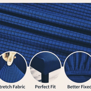 Set 6 huse elastice pentru scaune culoare Albastru - Img 2