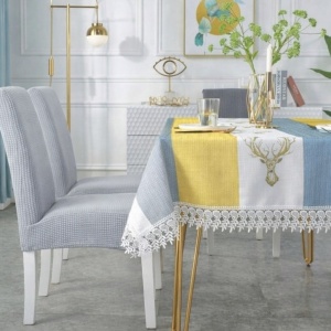 Set 6 huse elastice pentru scaune culoare Gri - Img 3