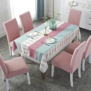 Set 6 huse elastice pentru scaune culoare Roz - Img 4