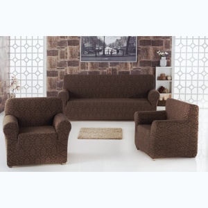 Set huse elastice pentru canapea 3 Locuri si 2 fotolii, fara volanas, model Jacquard Maro