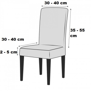 Set 6 huse elastice pentru scaune, model Jacquard, Maro deschis in dungi - Img 2