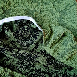 Set 6 huse elastice pentru scaune, model Jacquard Verde - Img 3
