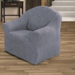Husa elastica pentru canapea 3 locuri, fara volanas, model Jacquard Gri in dungi - Img 4