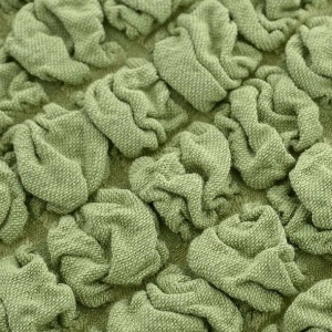 Husa elastica si creponata pentru 1 fotoliu, cu volanas, culoare Verde - Img 5