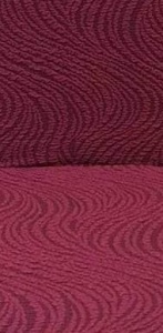 Husa elastica pentru coltar, cu volanas, model Jacquard Bordo in dungi - Img 4
