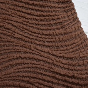 Husa elastica pentru coltar, cu volanas, model Jacquard Maro in dungi - Img 4