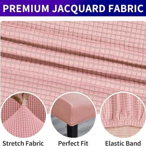 Set 6 huse elastice pentru scaune culoare Roz - Img 5