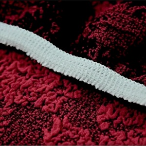 Set 6 huse elastice pentru scaune, model Jacquard, Bordo - Img 4