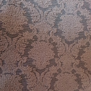 Husa elastica pentru coltar, model Jacquard, cu volanas, culoare Maro Deschis - Img 4