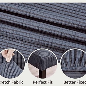 Set 6 huse elastice pentru scaune culoare Gri inchis - Img 3
