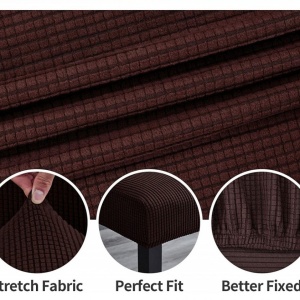 Set 6 huse elastice pentru scaune culoare Maro - Img 2