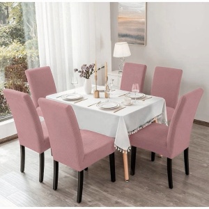 Set 6 huse elastice pentru scaune culoare Roz