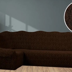 Husa elastica pentru coltar, fara volanas, model Jacquard Maro