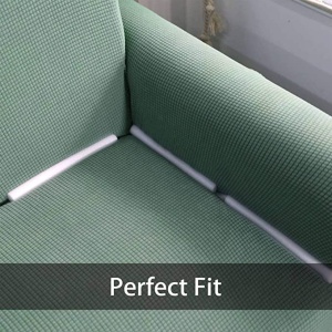 Husa elastica si catifelata pentru canapea 4 locuri + fata perna, culoare Verde - Img 3