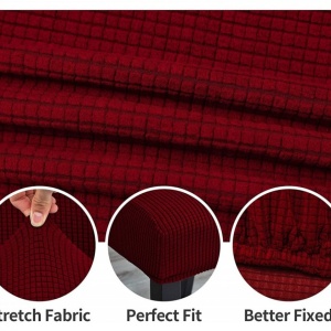 Set 6 huse elastice pentru scaune culoare Bordo - Img 2