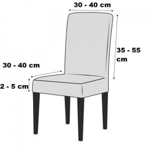Set 6 huse elastice pentru scaune, model Jacquard, Gri in dungi - Img 2