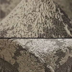 Husa elastica pentru canapea 3 locuri, cu volanas, model Jacquard, Bej Deschis - Img 4