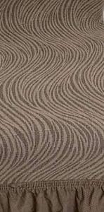 Husa elastica pentru coltar, cu volanas, model Jacquard Maro deschis in dungi - Img 4